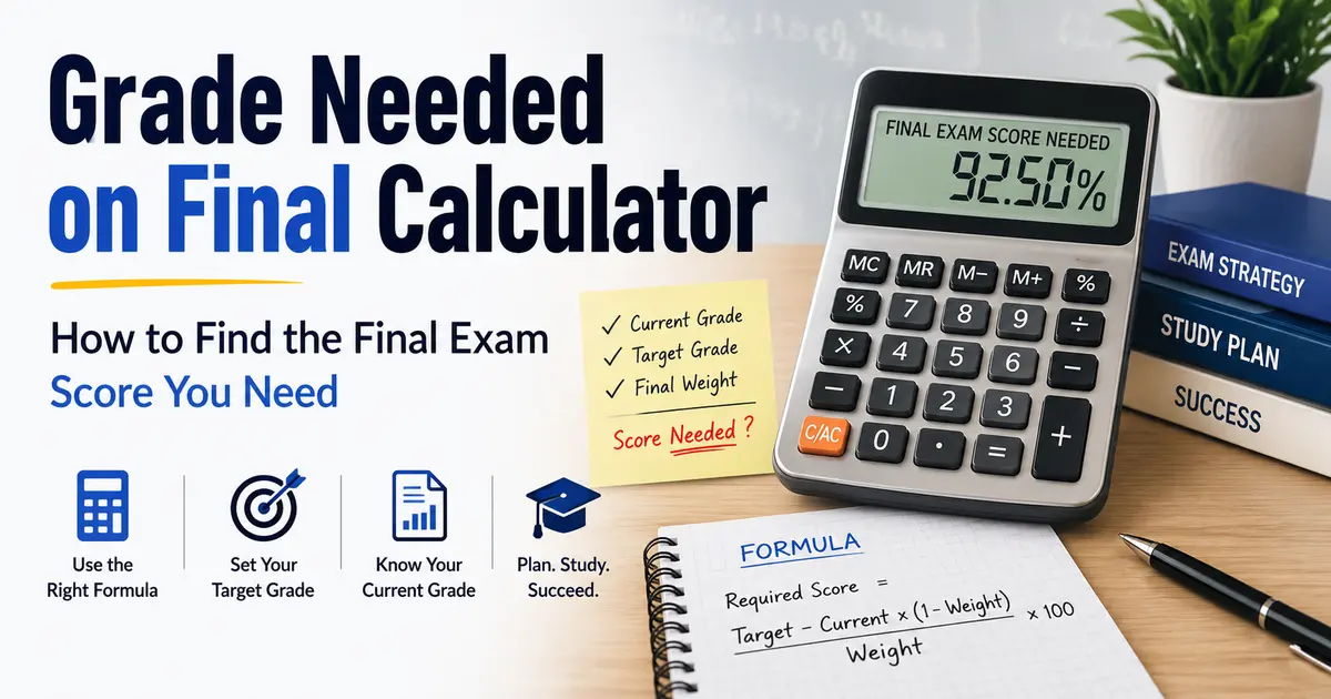 Grade Needed on Final Calculator Find Your Exam Score